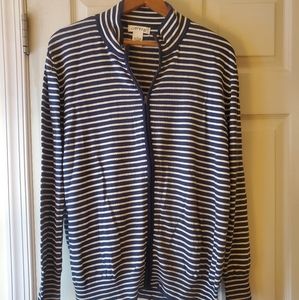 Orvis Navy & white striped zip up
